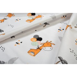 Πάνα Χασέ Bebe Giraffe 599 White-Orange Cotton Dimcol (80x80) 1Τεμ