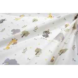 Πάνα Χασέ Bebe Happy Safari 713 White-Grey Cotton Dimcol (80x80) 1Τεμ