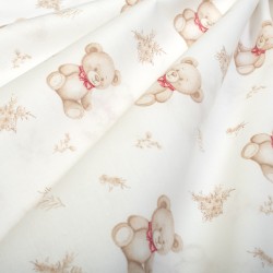 Πάνα Χασέ Baby Newborn Bear 716 White-Beige Cotton Dimcol (80x80) 1Τεμ