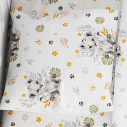 Μαξιλαροθήκη Βρεφική Κούνιας Bebe Lion Cub 531 Grey Cotton Dimcol (35x45) 1Τεμ