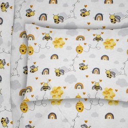 Μαξιλαροθήκη Βρεφική Κούνιας Bebe Honey Bee 545 White-Yellow Cotton Dimcol (35x45) 1Τεμ Μαξιλαροθήκη Βρεφική Κούνιας Bebe Honey Bee 545 White-Yellow Cotton Dimcol (35x45) 1Τεμ