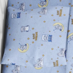Μαξιλαροθήκη Βρεφική Κούνιας Bebe Sweet Dreams 551 Sky Blue Cotton Dimcol (35x45) 1Τεμ