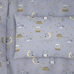 Μαξιλαροθήκη Βρεφική Κούνιας Bebe Sweet Dreams 552 Grey Cotton Dimcol (35x45) 1Τεμ