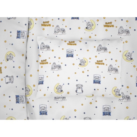 Μαξιλαροθήκη Βρεφική Κούνιας Bebe Sweet Dreams 554 White-Sky Blue Cotton Dimcol (35x45) 1Τεμ