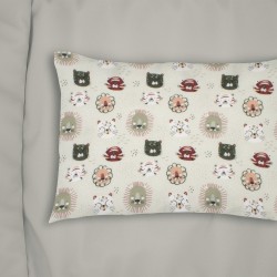 Μαξιλαροθήκη Βρεφική Κούνιας Bebe Big Cats 27 Light Olive Cotton Dimcol (35x45) 1Τεμ