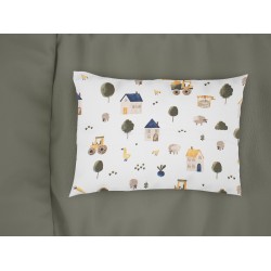 Μαξιλαροθήκη Κούνιας Bebe Village 579 White-Green Cotton Dimcol (35x45) 1Τεμ
