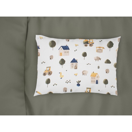 Μαξιλαροθήκη Κούνιας Bebe Village 579 White-Green Cotton Dimcol (35x45) 1Τεμ Μαξιλαροθήκη Κούνιας Bebe Village 579 White-Green Cotton Dimcol (35x45) 1Τεμ