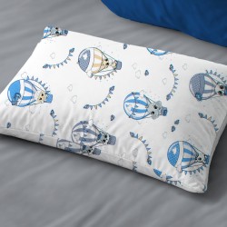 Μαξιλαροθήκη Βρεφική Κούνιας Bebe The Floating Zoo 596 White-Blue Cotton Dimcol (35x45) 1Τεμ Μαξιλαροθήκη Βρεφική Κούνιας Bebe The Floating Zoo 596 White-Blue Cotton Dimcol (35x45) 1Τεμ