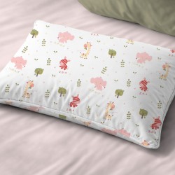 Μαξιλαροθήκη Βρεφική Κούνιας Bebe Happy Safari 712 White-Pink Cotton Dimcol (35x45) 1Τεμ Μαξιλαροθήκη Βρεφική Κούνιας Bebe Happy Safari 712 White-Pink Cotton Dimcol (35x45) 1Τεμ
