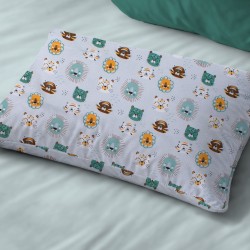 Μαξιλαροθήκη Βρεφική Κούνιας Bebe Big Cats 28 Light Aqua Cotton Dimcol (35x45) 1Τεμ Μαξιλαροθήκη Βρεφική Κούνιας Bebe Big Cats 28 Light Aqua Cotton Dimcol (35x45) 1Τεμ