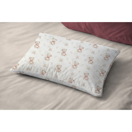 Μαξιλαροθήκη Βρεφική Κούνιας Baby Newborn Bear 716 White-Beige Cotton Dimcol (35x45) 1Τεμ
