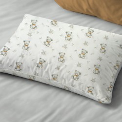 Μαξιλαροθήκη Βρεφική Κούνιας Baby Newborn Bear 717 White-Grey Cotton Dimcol (35x45) 1Τεμ