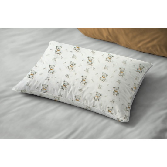 Μαξιλαροθήκη Βρεφική Κούνιας Baby Newborn Bear 717 White-Grey Cotton Dimcol (35x45) 1Τεμ