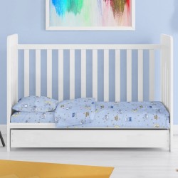 Κατωσέντονο Κούνιας Bebe Sweet Dreams 551 Sky Blue Cotton Dimcol (70x140+15) Με Λάστιχο 1Τεμ