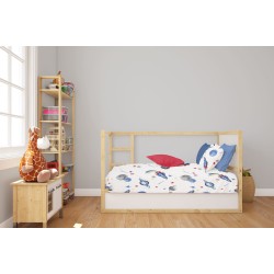 Κατωσέντονο Κούνιας Bebe Space Mission 184 White-Blue Cotton Dimcol (70x140+15) Με Λάστιχο 1Τεμ
