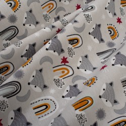 Κατωσέντονο Κούνιας Bebe Forest Fox 527 Grey Cotton Dimcol (70x140+15) Με Λάστιχο 1Τεμ