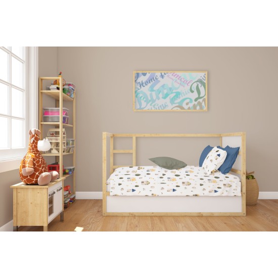 Κατωσέντονο Κούνιας Bebe Village 579 White-Green Cotton Dimcol (70x140+15) Με Λάστιχο 1Τεμ Κατωσέντονο Κούνιας Bebe Village 579 White-Green Cotton Dimcol (70x140+15) Με Λάστιχο 1Τεμ
