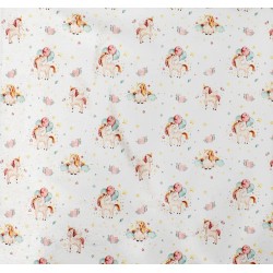 Σεντόνι Λίκνου Bebe Unicorn 209 White-Salmon Cotton Dimcol (80x110) 1Τεμ Σεντόνι Λίκνου Bebe Unicorn 209 White-Salmon Cotton Dimcol (80x110) 1Τεμ