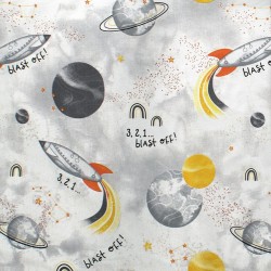 Σεντόνι Λίκνου Bebe Spaceship 187 Grey Cotton Dimcol (80x110) 1Τεμ