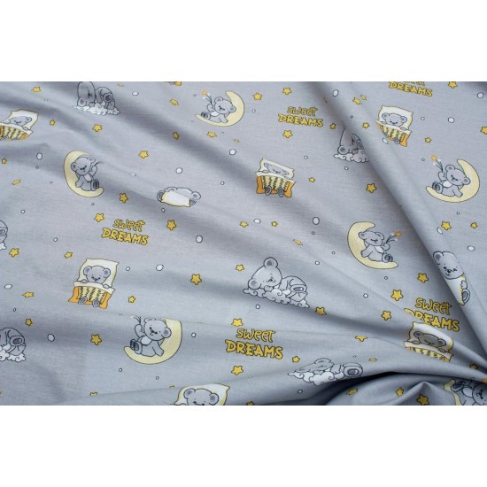 Σεντόνι Λίκνου Bebe Sweet Dreams 552 Grey Cotton Dimcol (80x110) 1Τεμ