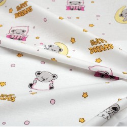 Σεντόνι Λίκνου Bebe Sweet Dreams 553 White-Pink Cotton Dimcol (80x110) 1Τεμ
