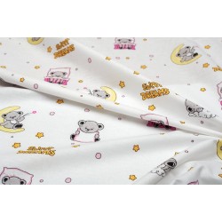 Σεντόνι Λίκνου Bebe Sweet Dreams 553 White-Pink Cotton Dimcol (80x110) 1Τεμ
