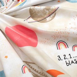 Σεντόνι Λίκνου Bebe Spaceship 186 Beige Cotton Dimcol (80x110) 1Τεμ