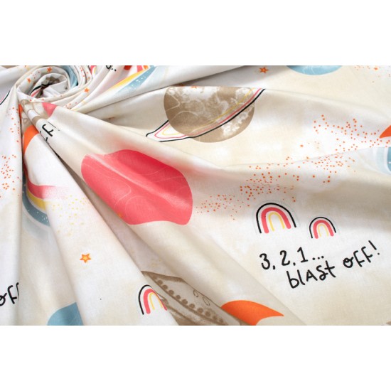 Σεντόνι Λίκνου Bebe Spaceship 186 Beige Cotton Dimcol (80x110) 1Τεμ