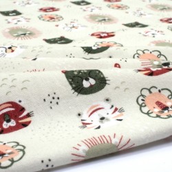 Σεντόνι Βρεφικό Λίκνου Bebe Big Cats 27 Light Olive Cotton Dimcol (80x110) 3Τεμ