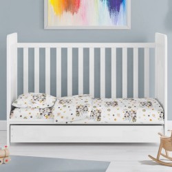 Κατωσέντονο Κούνιας Bebe Lion Cub 531 Grey Cotton Dimcol (70x140x15) Με Λάστιχο 1Τεμ