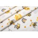 Κατωσέντονο Κούνιας Bebe Honey Bee 545 White-Yellow Cotton Dimcol (70x140x15) Με Λάστιχο 1Τεμ