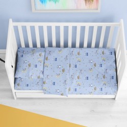 Σεντόνια Βρεφικά Κούνιας Σετ Bebe Sweet Dreams 551 Sky Blue Cotton Dimcol (120x160) 3Τεμ