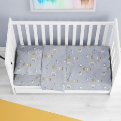 Σεντόνια Βρεφικά Κούνιας Σετ Bebe Sweet Dreams 552 Grey Cotton Dimcol (120x160) 3Τεμ