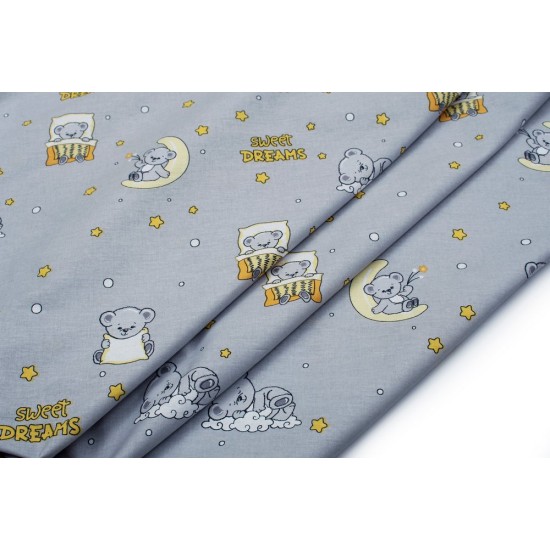 Σεντόνια Βρεφικά Κούνιας Σετ Bebe Sweet Dreams 552 Grey Cotton Dimcol (120x160) 3Τεμ