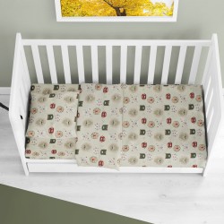 Σεντόνια Βρεφικά Κούνιας Σετ Bebe Big Cats 27 Light Olive Cotton Dimcol (120x160) 1Τεμ