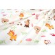 Σεντόνια Βρεφικά Κούνιας Σετ Bebe Forest Animals 571 White-Pink Cotton Dimcol (120x160) 3Τεμ