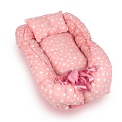 Βρεφική Φωλιά Με Μαξιλάρι Σετ Bebe Star 34 Coral Cotton Dimcol (90x110) 2Τεμ