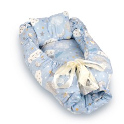 Βρεφική Φωλιά Με Μαξιλάρι Σετ Bebe Good Night 38 Sky Blue Cotton Dimcol (90x110) 2Τεμ