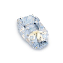Βρεφική Φωλιά Με Μαξιλάρι Σετ Bebe Good Night 38 Sky Blue Cotton Dimcol (90x110) 2Τεμ