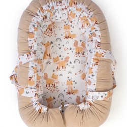 Φωλιά Ύπνου Bebe Cute Fox 02 White-Beige Cotton Dimcol (85x60x15) 1Τεμ