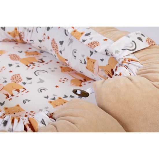 Φωλιά Ύπνου Bebe Cute Fox 02 White-Beige Cotton Dimcol (85x60x15) 1Τεμ