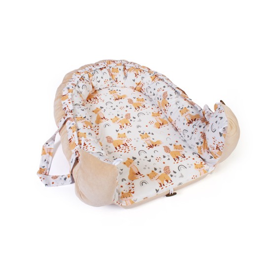 Φωλιά Ύπνου Bebe Cute Fox 02 White-Beige Cotton Dimcol (85x60x15) 1Τεμ