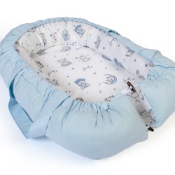 Φωλιά Ύπνου Bebe Bear's Nest 03 White-Sky Blue Cotton Dimcol (85x60x15) 1Τεμ