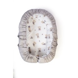 Φωλιά Ύπνου Bebe Bear's Nest 05 White-Grey Cotton Dimcol (85x60x15) 1Τεμ