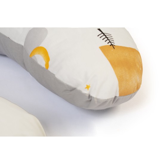 Μαξιλάρι Θηλασμού Bebe Rainbow 01 White-Grey Cotton Dimcol (60x50x15) 1Τεμ