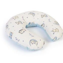Μαξιλάρι Θηλασμού Bebe Bear's Nest 03 White-Sky Blue Cotton Dimcol (60x50x15) 1Τεμ