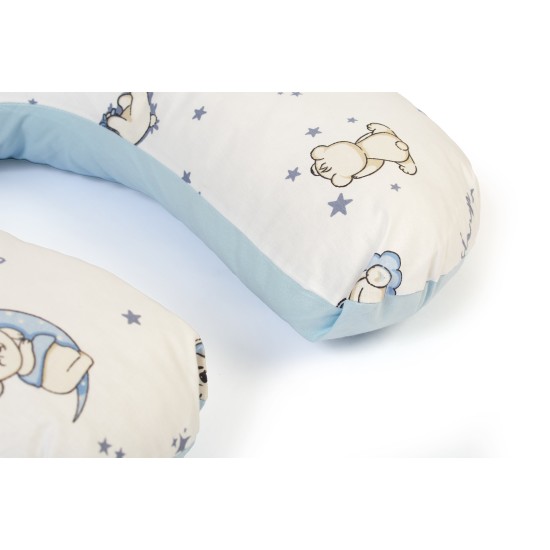 Μαξιλάρι Θηλασμού Bebe Bear's Nest 03 White-Sky Blue Cotton Dimcol (60x50x15) 1Τεμ