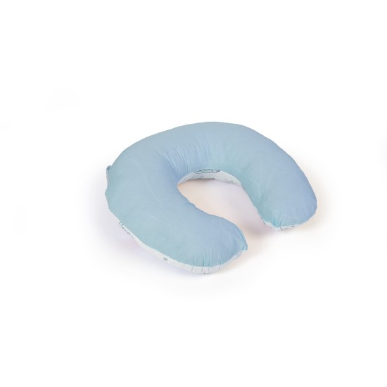 Μαξιλάρι Θηλασμού Bebe Bear's Nest 03 White-Sky Blue Cotton Dimcol (60x50x15) 1Τεμ