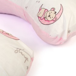 Μαξιλάρι Θηλασμού Bebe Bear's Nest 04 White-Pink Cotton Dimcol (60x50x15) 1Τεμ Μαξιλάρι Θηλασμού Bebe Bear's Nest 04 White-Pink Cotton Dimcol (60x50x15) 1Τεμ