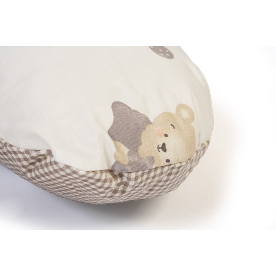 Μαξιλάρι Θηλασμού Bebe Bear's Nest 05 White-Grey Cotton Dimcol (60x50x15) 1Τεμ